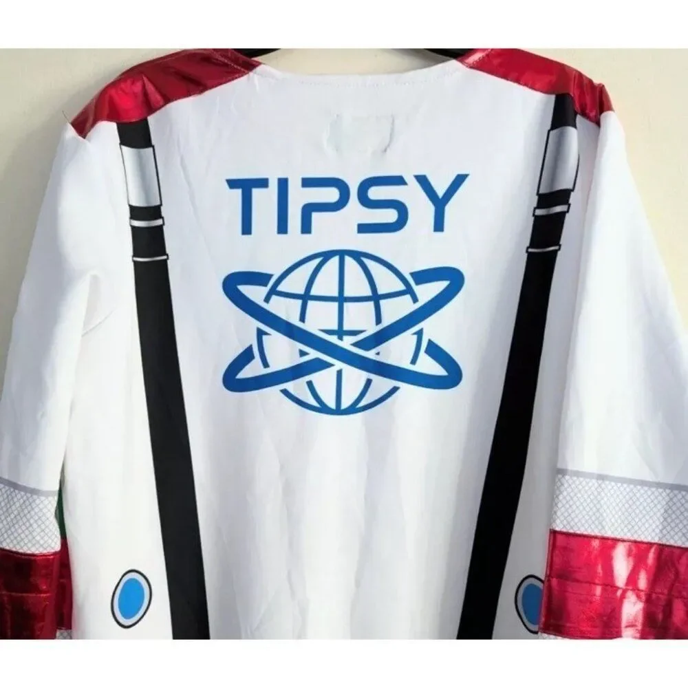 Mens Large Astronaut Costume Full Zip Jumpsuit Hood Halloween Cosplay Party NWT - Picture 3 of 8